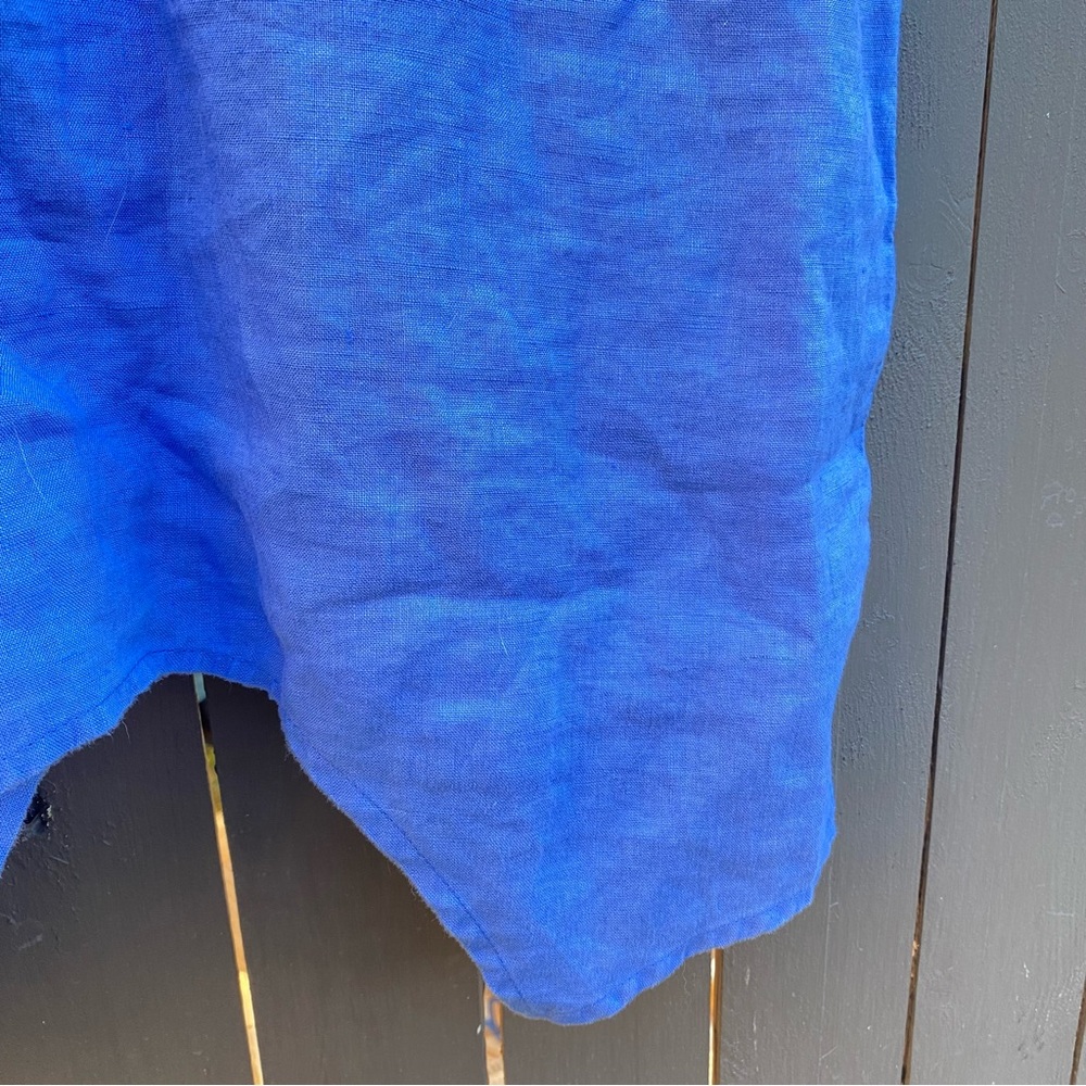 •Erin London periwinkle blue linen top• - Picture 5 of 6